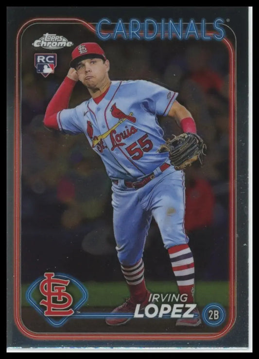 2024 Topps Chrome Irving Lopez RC 95 St. Louis Cardinals NM - Baseball Card Single