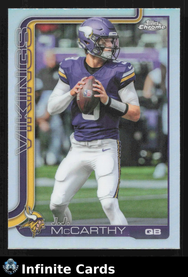 2024 Topps Chrome J.J. MCCARTHY #199 Refractor Minnesota Vikings - Football Card Single
