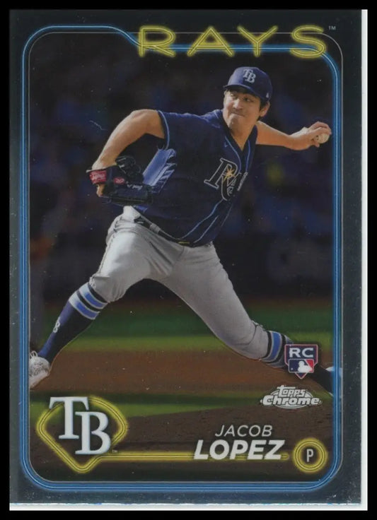 2024 Topps Chrome Jacob Lopez RC 225 Tampa Bay Rays NM - Baseball Card Single