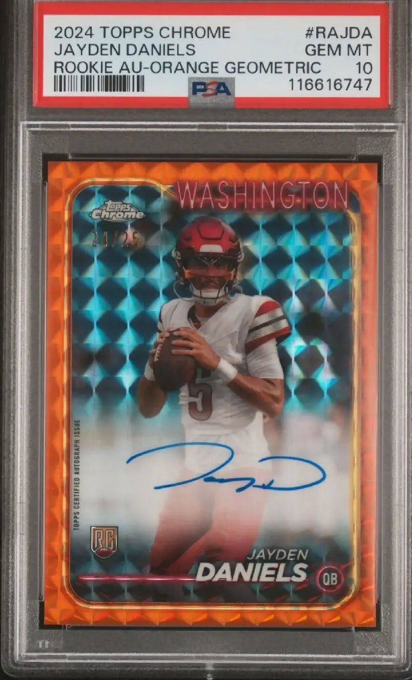 2024 topps chrome Jayden Daniels Orange Geometric autograph - Football Card Single