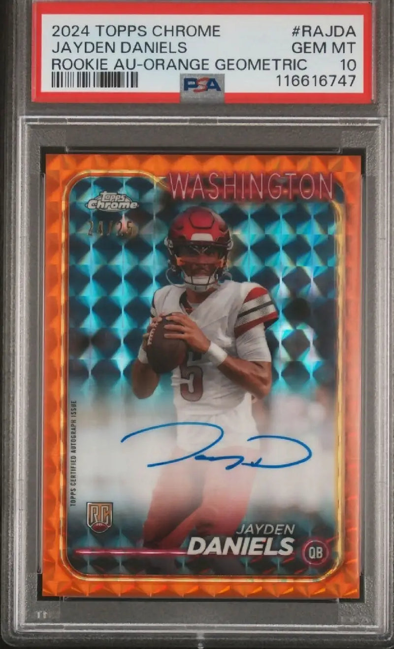 2024 topps chrome Jayden Daniels Orange Geometric autograph - Football Card Single