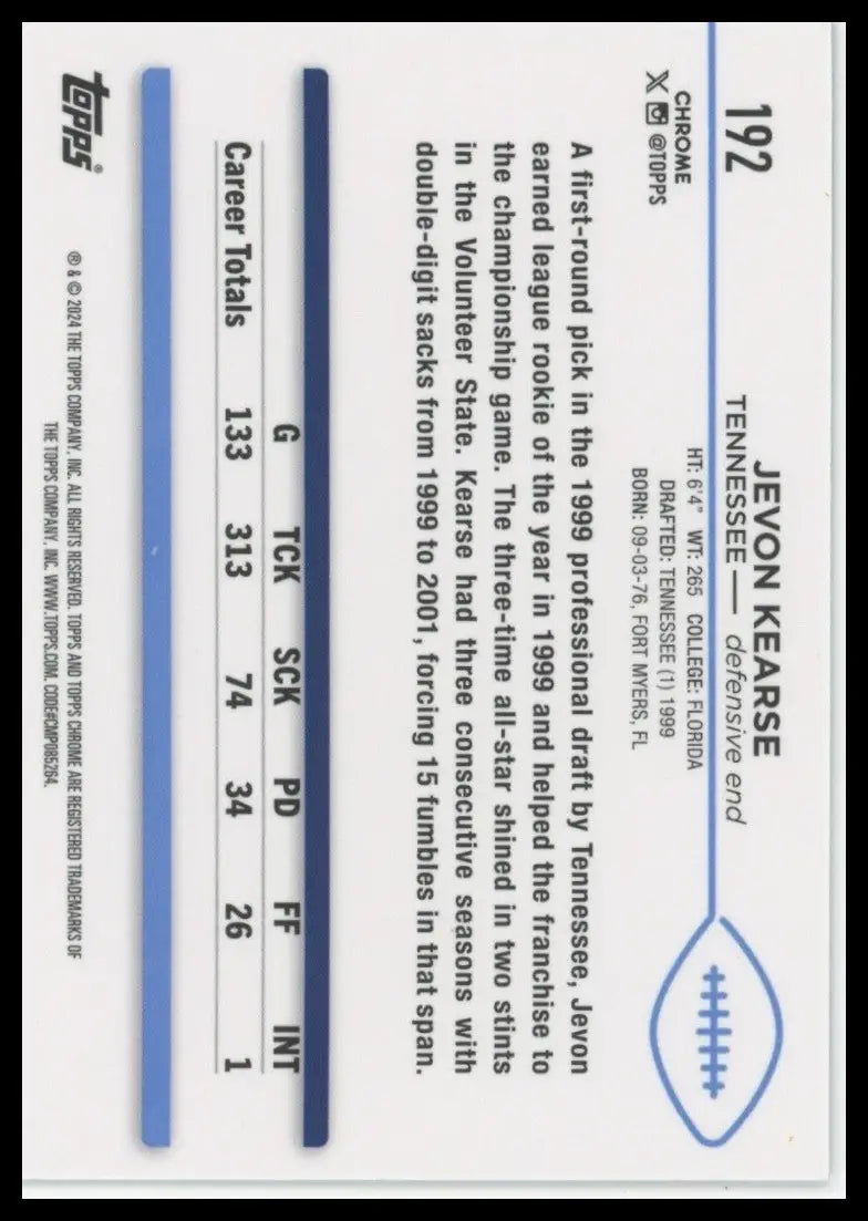 2024 Topps Chrome - Jevon Kearse #192 - Football Card Single
