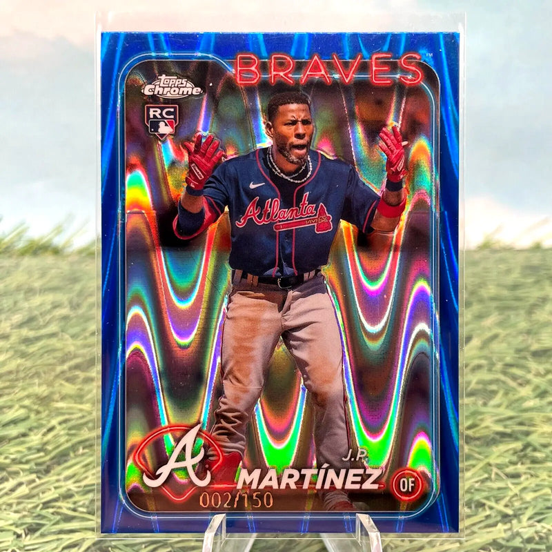 Braves baseball card of Chrome JP Martinez Blue Raywave Rookie Refractor /150
