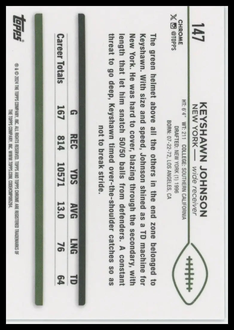 2024 Topps Chrome - Keyshawn Johnson #147 - Football Card Single