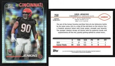 2024 Topps Chrome KRIS JENKINS #250 Prism Refractor Cincinnati Bengals RC - Football Card Single