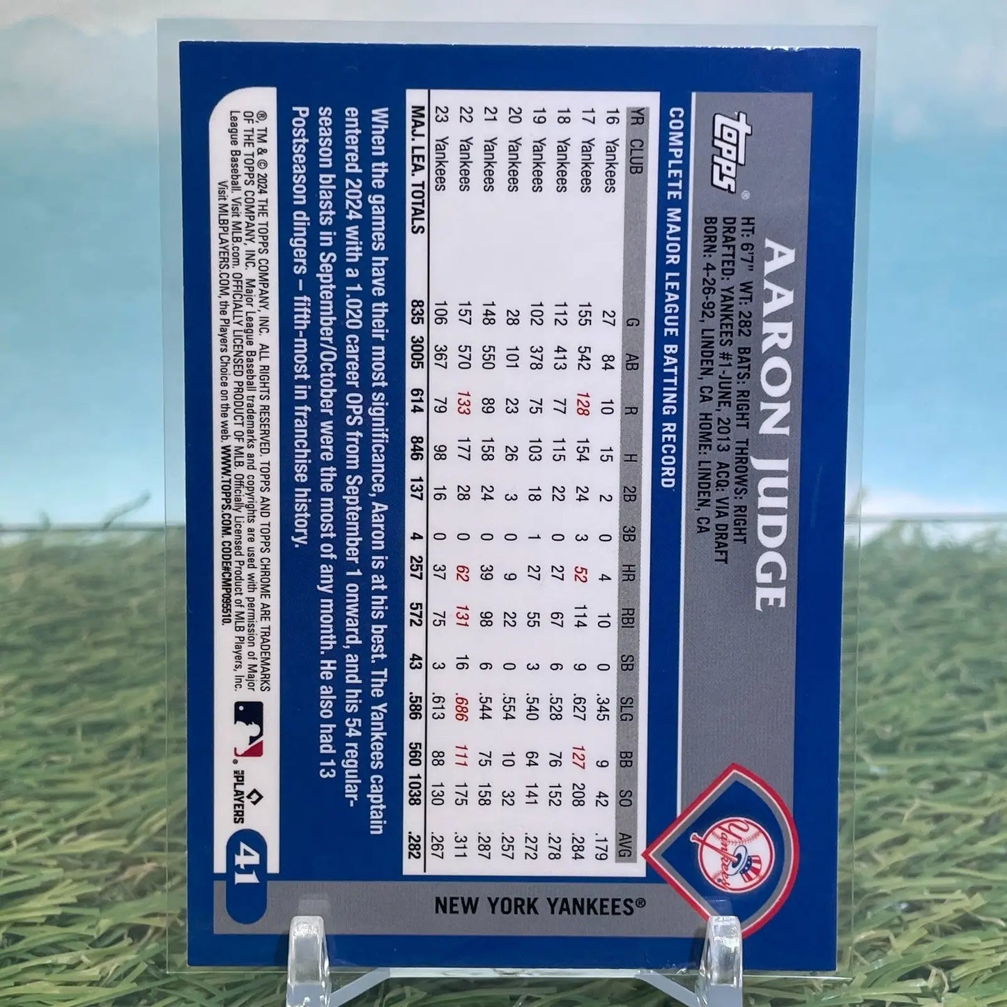 2024 Topps Chrome Lids Mitchell & Ness Exclusive Aaron Judge Yankees MLB