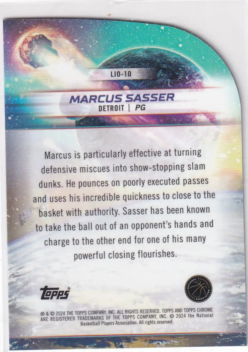 2024 TOPPS CHROME #LIO-10 MARCUS SASSER LAUNCH ORBIT DIE CUT- DETROIT PISTONS - Basketball Card Single