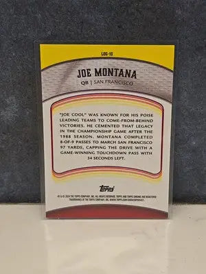 2024 Topps Chrome #LOG-10 Joe Montana Legends of the Gridiron - Football Card Single
