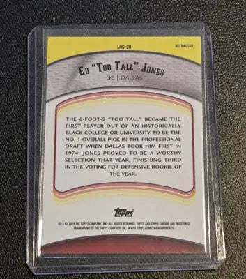 2024 Topps Chrome #LOG-20 Ed ’Too Tall’ Jones Legends of the Gridiron Refractor - Football Card Single