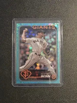 2024 Topps Chrome Logofractor Edition #208 Keaton Winn Aqua MLB Refractors #/199 - Baseball Card Single