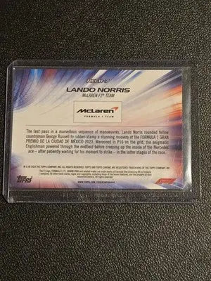 2024 Topps Chrome Logofractor Edition Formula 1 Lando Norris Re-Charged - Racing Card Single