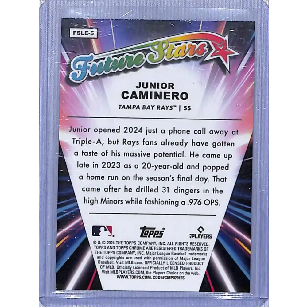 2024 Topps Chrome Logofractor Edition Future Stars Refractor #FSLE-5 Junior Caminero NM-MT Baseball Card - Baseball