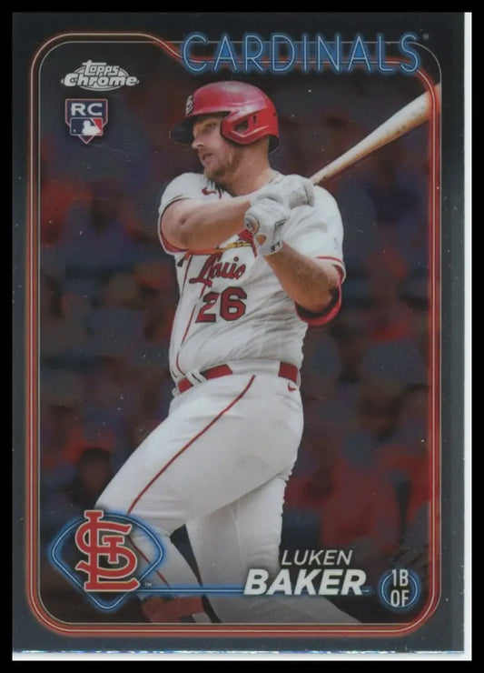 2024 Topps Chrome Luken Baker RC 132 St. Louis Cardinals Baseball NM - Baseball Card Single