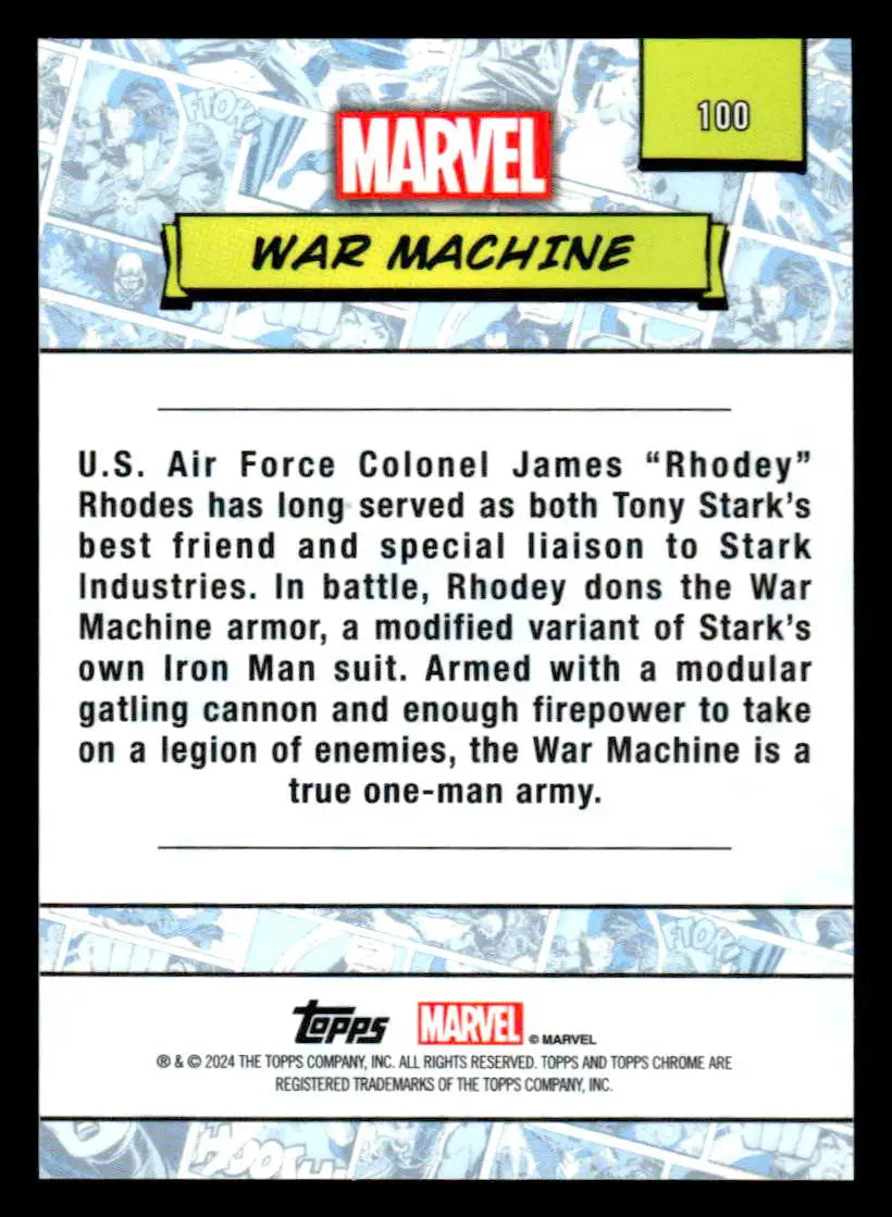 2024 Topps Chrome Marvel #100 War Machine - Non-Sports Card Single