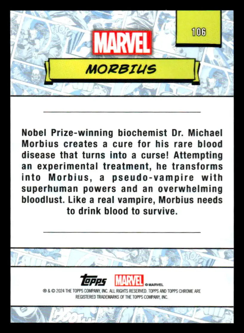 2024 Topps Chrome Marvel #106 Morbius - Marvel Card Single