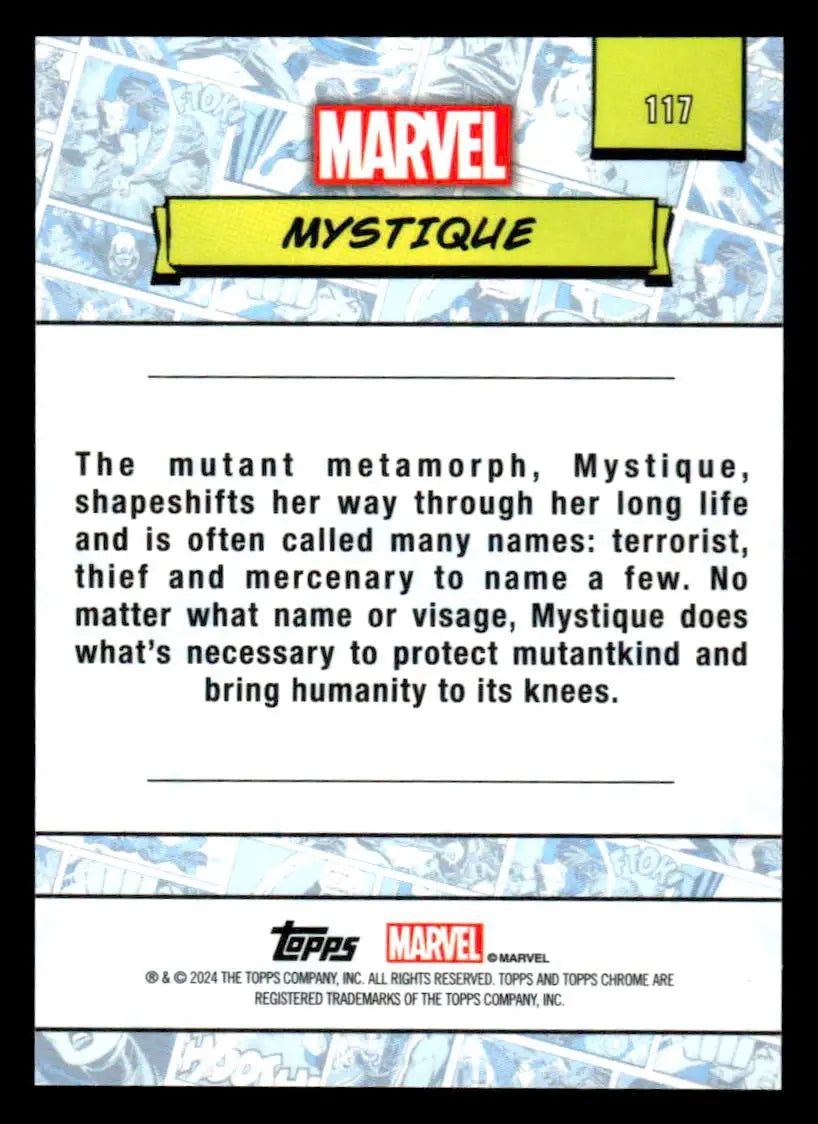 2024 Topps Chrome Marvel #117 Mystique - Marvel Card Single