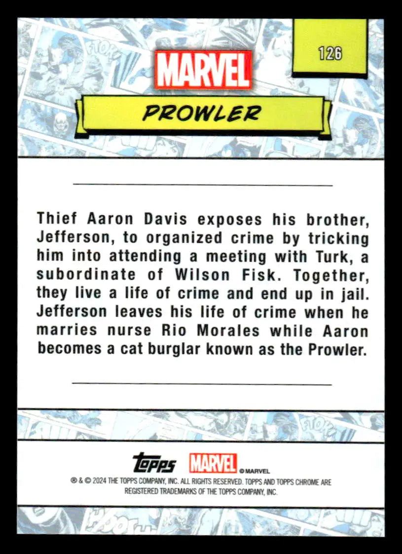2024 Topps Chrome Marvel #126 Prowler - Marvel Card Single