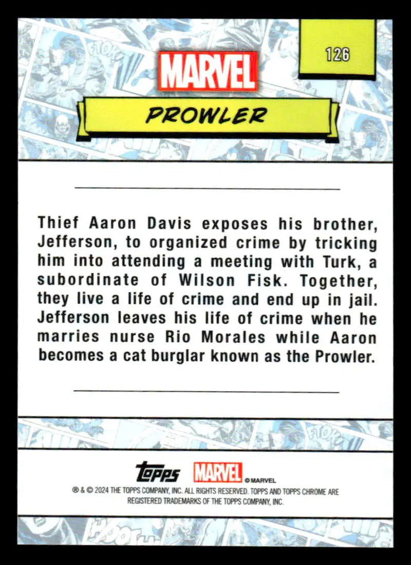 2024 Topps Chrome Marvel #126 Prowler - Marvel Card Single