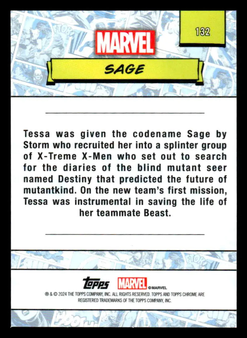 2024 Topps Chrome Marvel #132 Sage - Marvel Card Single