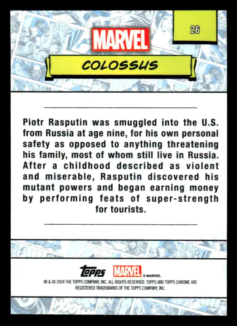 2024 Topps Chrome Marvel #26 Colossus - Non-Sports Card Single