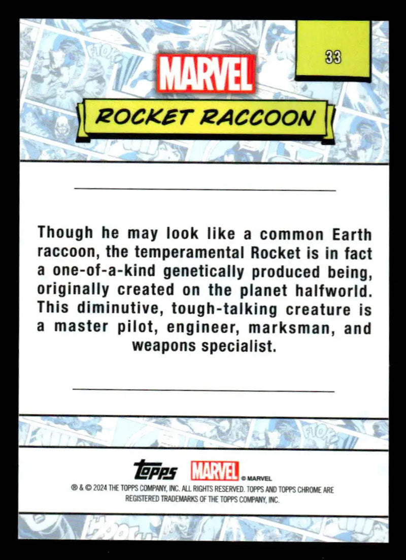 2024 Topps Chrome Marvel #33 Rocket Raccoon - Marvel Card Single