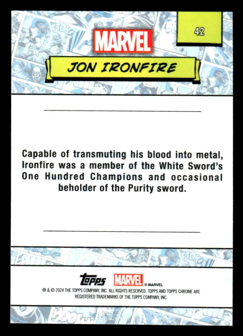 2024 Topps Chrome Marvel #42 Jon Ironfire - Marvel Card Single