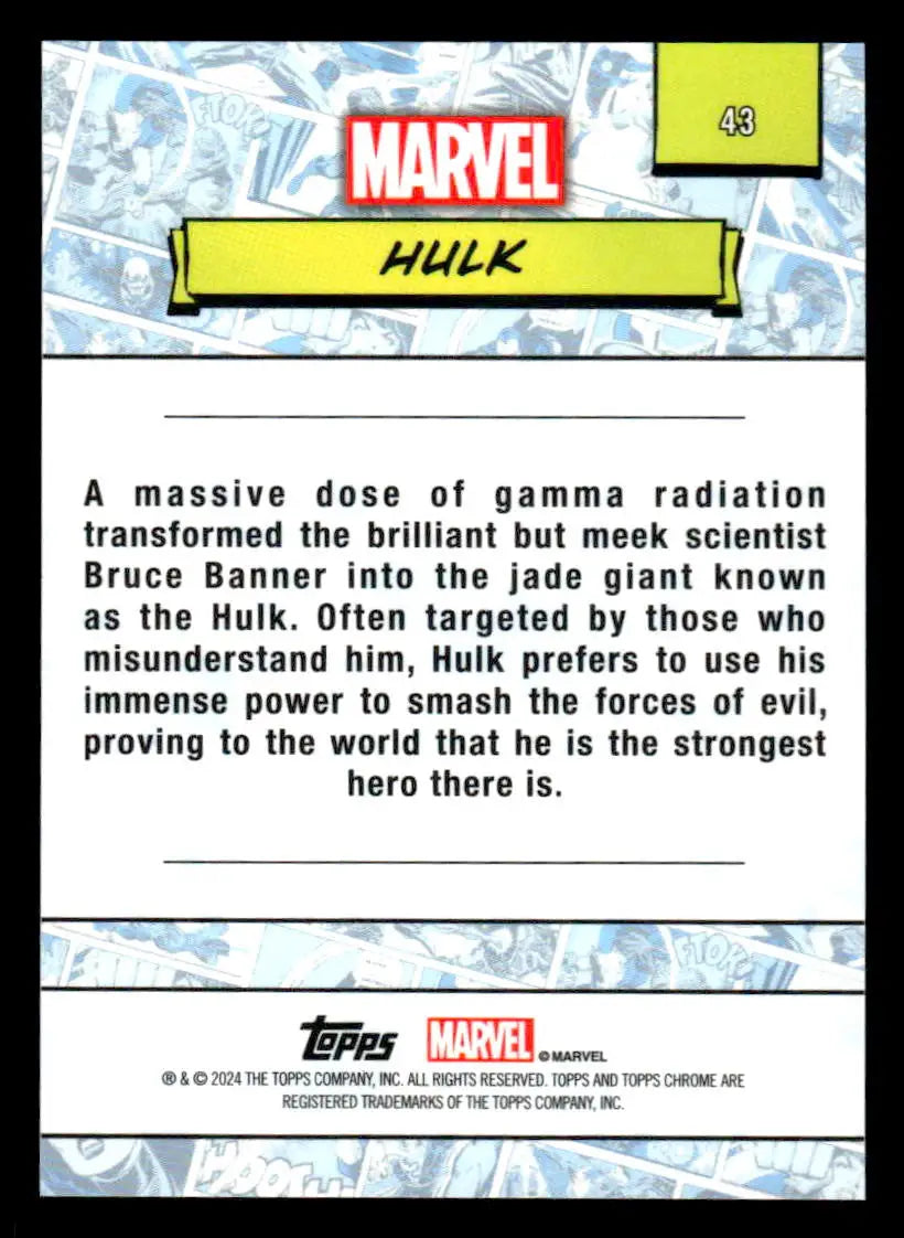 2024 Topps Chrome Marvel #43 Hulk - Marvel Card Single