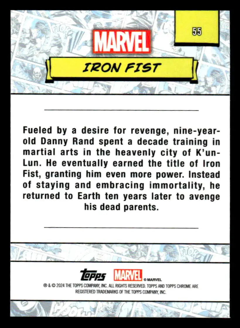 2024 Topps Chrome Marvel #55 Iron Fist - Marvel Card Single