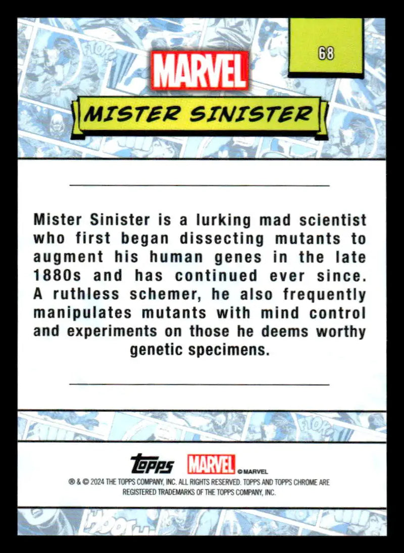 2024 Topps Chrome Marvel #68 Mister Sinister - Marvel Card Single