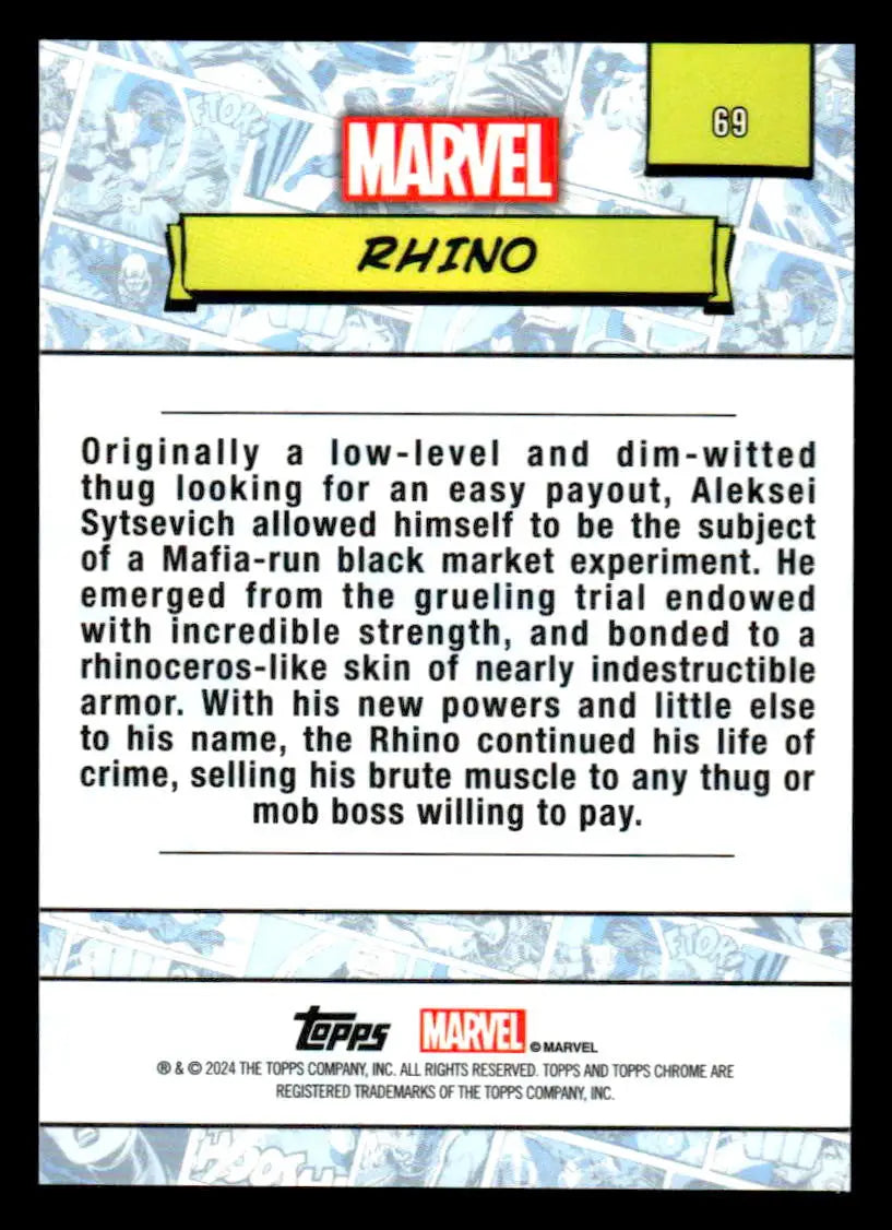 2024 Topps Chrome Marvel #69 Rhino - Marvel Card Single