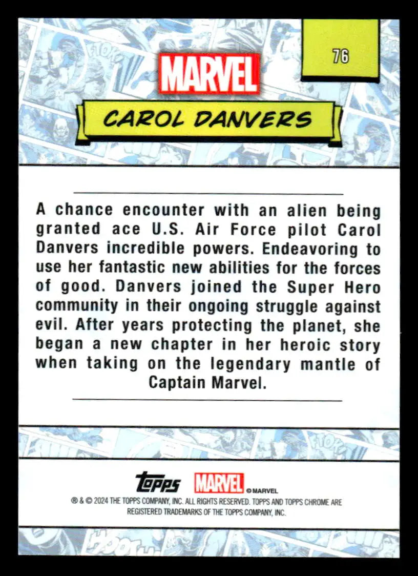 2024 Topps Chrome Marvel #76 Carol Danvers - Marvel Card Single