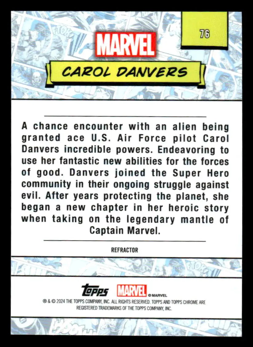 2024 Topps Chrome Marvel #76 Carol Danvers Refractor - Non-Sports Card Single