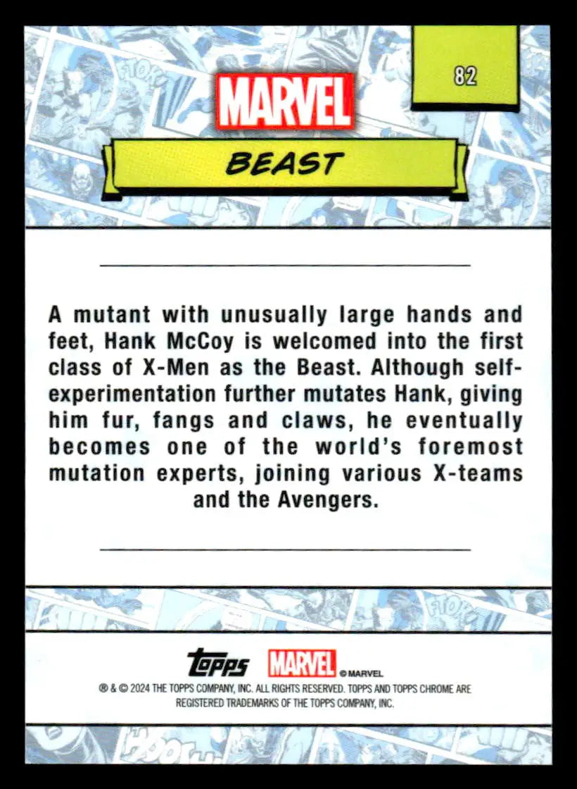 2024 Topps Chrome Marvel #82 Beast - Marvel Card Single
