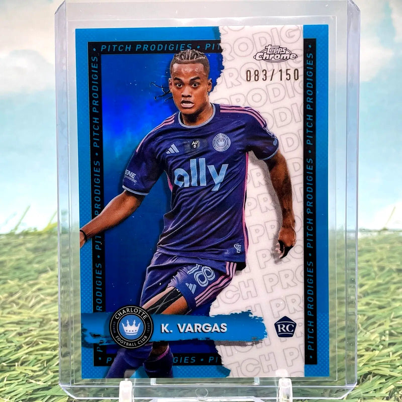 2024 Topps Chrome MLS Sapphire Kerwin Vargas Blue Refractor /150 Rookie (RC) - Soccer Card Single