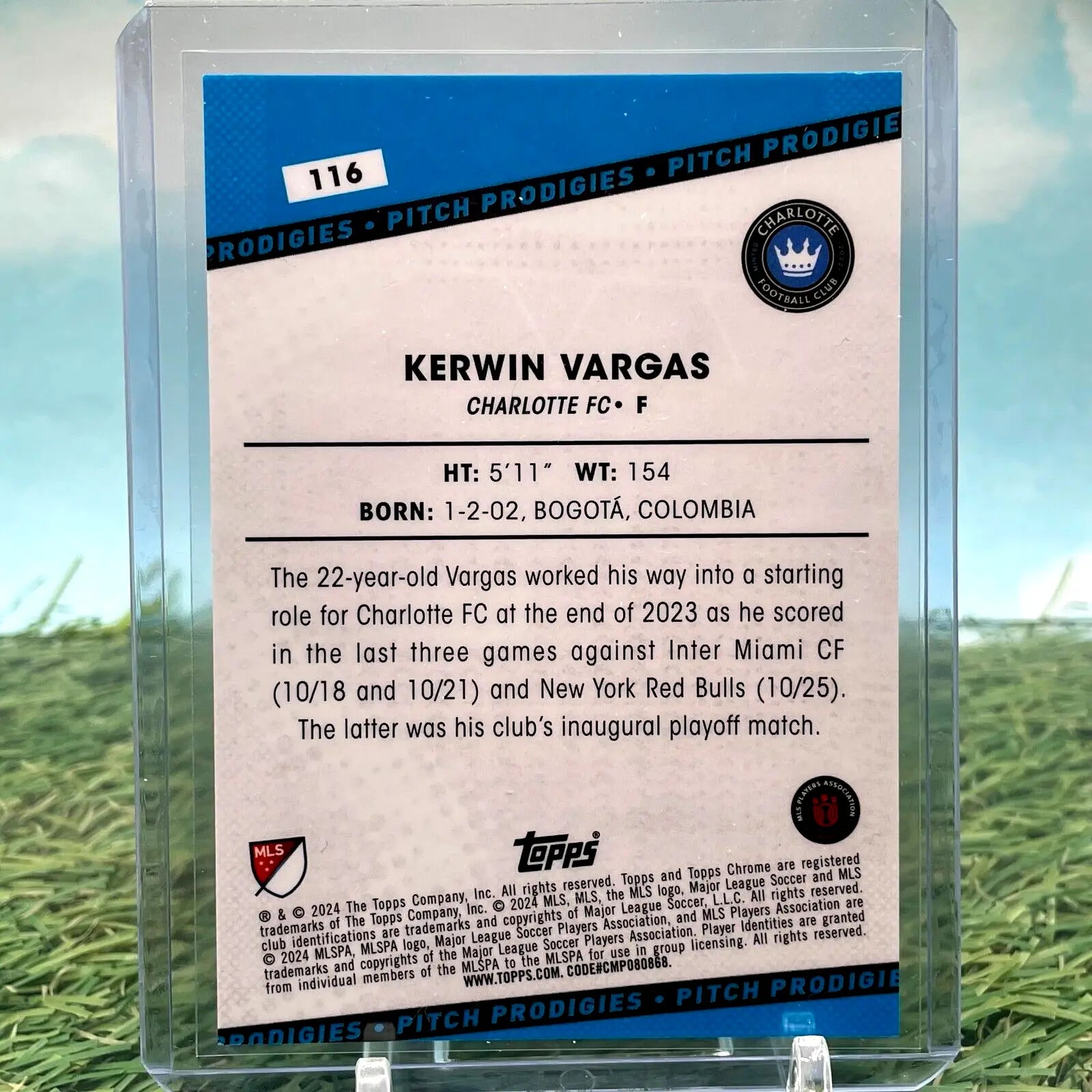 2024 Topps Chrome MLS Sapphire Kerwin Vargas Blue Refractor /150 Rookie (RC) - Soccer Card Single