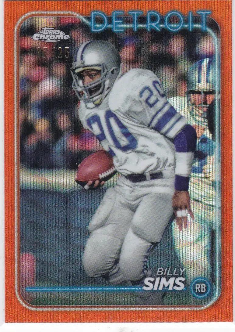 2024 Topps Chrome Orange Refractor #70 Billy Sims 17/25 Detroit Lions