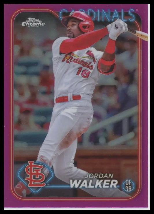 2024 Topps Chrome - Pink Refractors Jordan Walker 212 Cardinals Baseball NM - Baseball Card Single