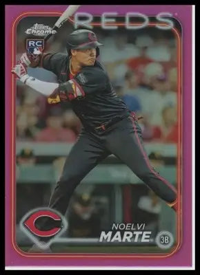 2024 Topps Chrome - Pink Refractors Noelvi Marte 177 Cincinnati Reds NM - Baseball Card Single