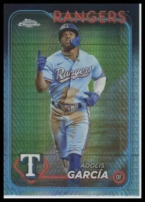 2024 Topps Chrome - Prism Refractors Adolis García 114 Texas Rangers Baseball NM - Baseball Card Single