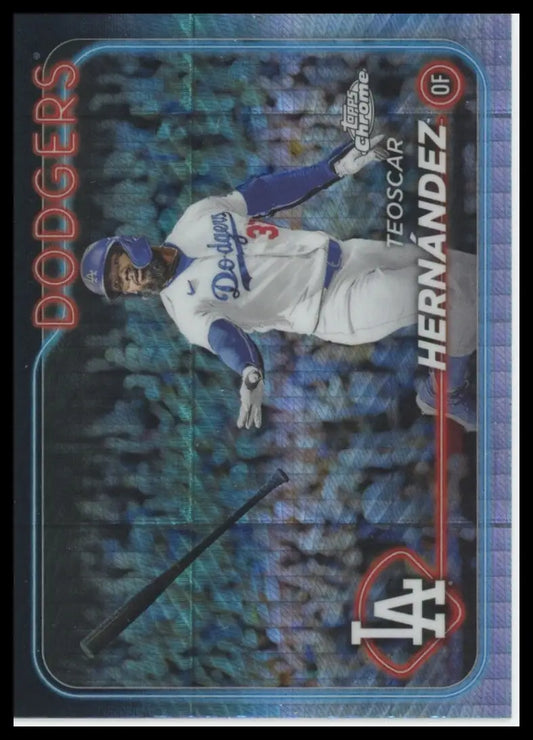 2024 Topps Chrome - Prism Refractors Teoscar Hernández 57 Los Angeles Dodgers NM - Baseball Card Single