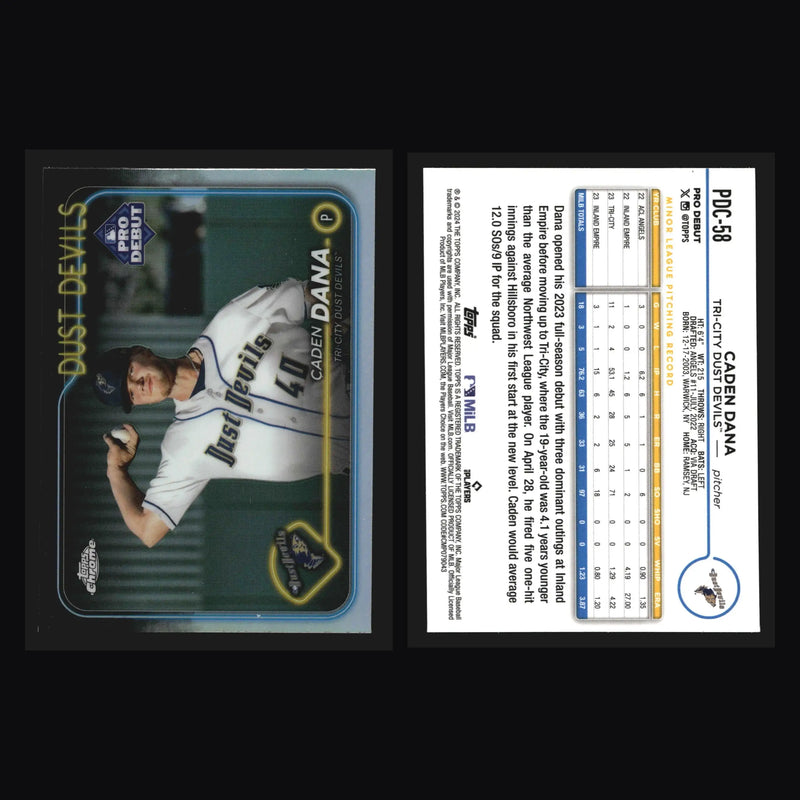 2024 Topps Chrome Pro Debut #PDC-58 Caden Dana Tri-City Dust Devils Angels