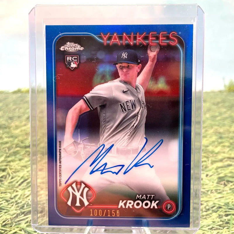 2024 Topps Chrome #RA-MK Matt Krook Blue Refractor /150 Auto RC New York Yankees - Baseball Card Single