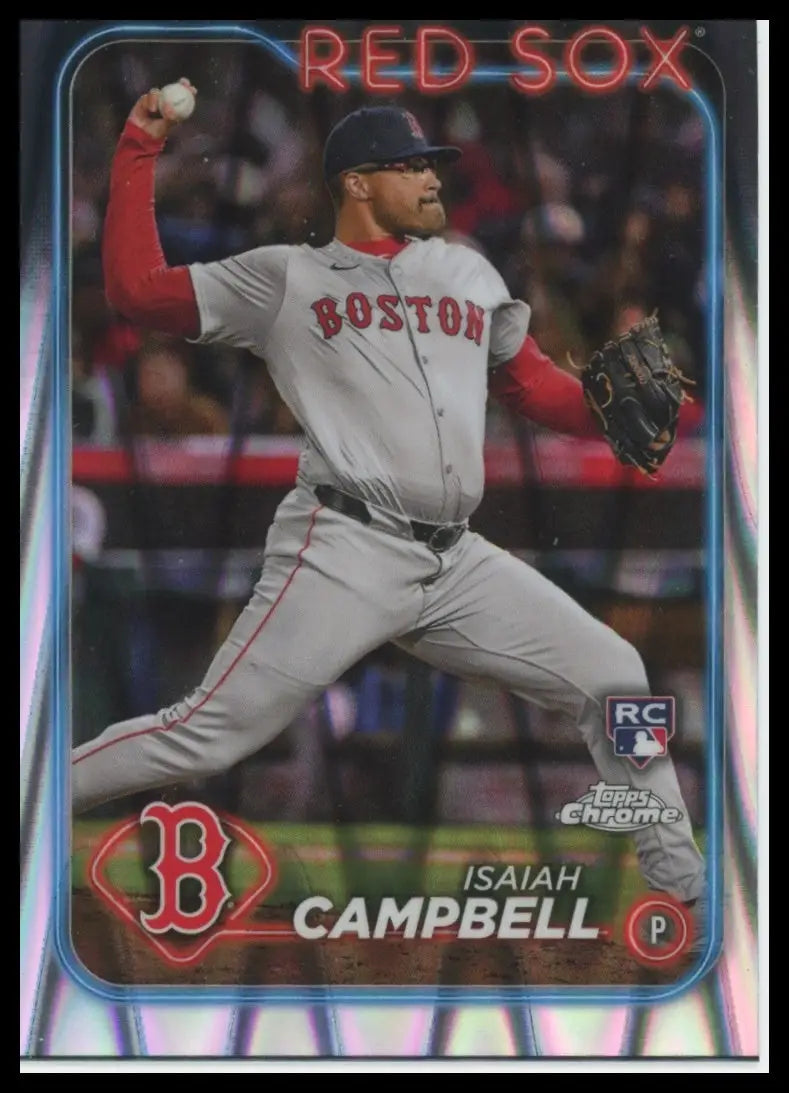 2024 Topps Chrome - Raywave Refractors Isaiah Campbell 76 Boston Red Sox NM - Baseball Card Single