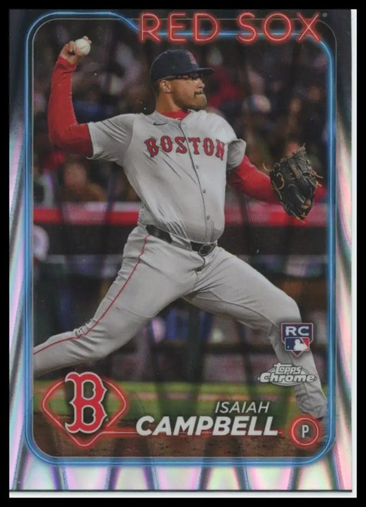 2024 Topps Chrome - Raywave Refractors Isaiah Campbell 76 Boston Red Sox NM - Baseball Card Single