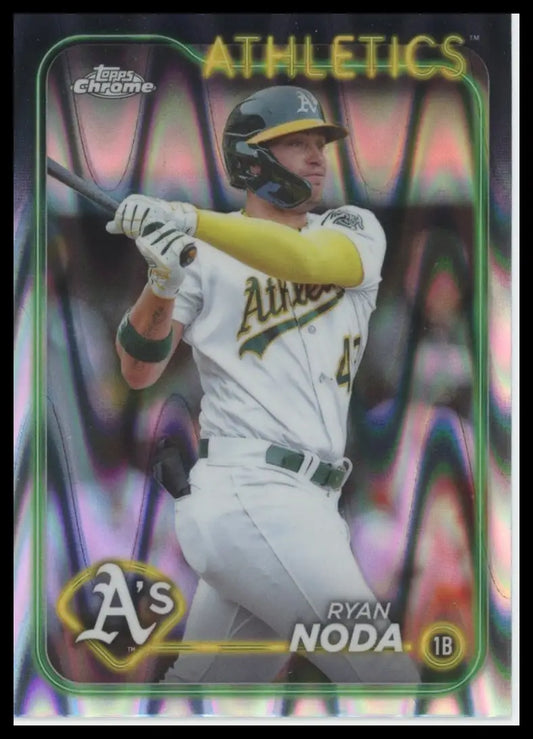 2024 Topps Chrome - Raywave Refractors Ryan Noda 284 Oakland Athletics NM - Baseball Card Single