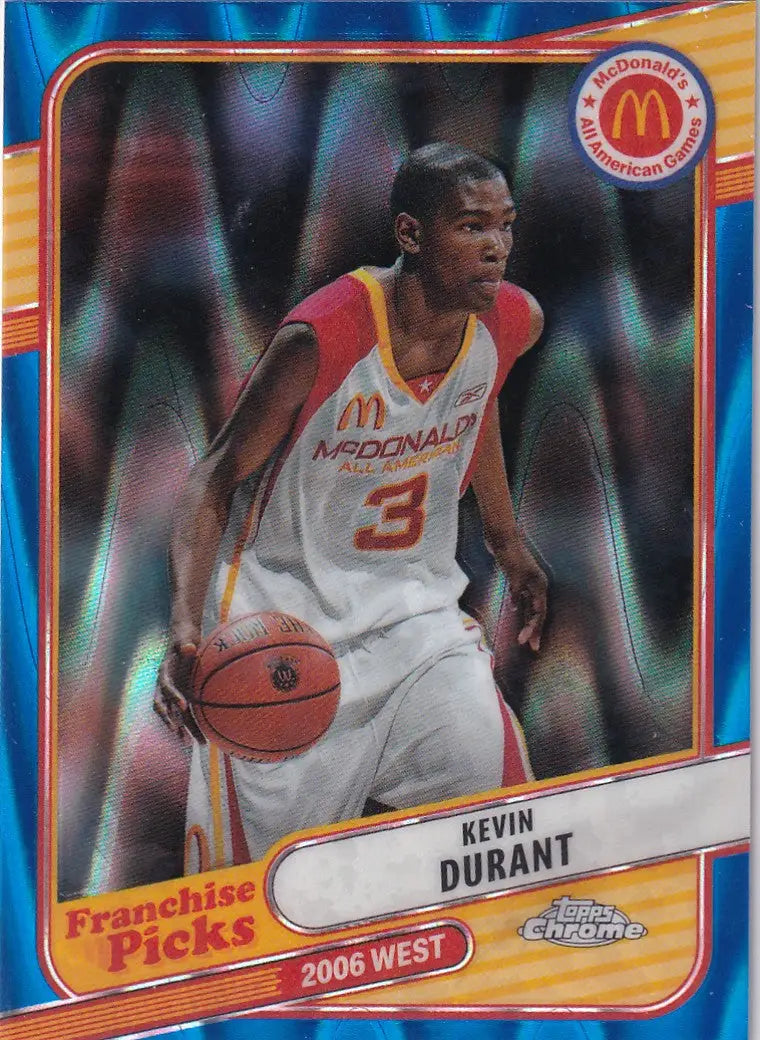 2024 TOPPS CHROME #REA-KDT KEVIN DURANT BLUE SIESMIC- HOUSTON ROCKETS - Basketball Card Single