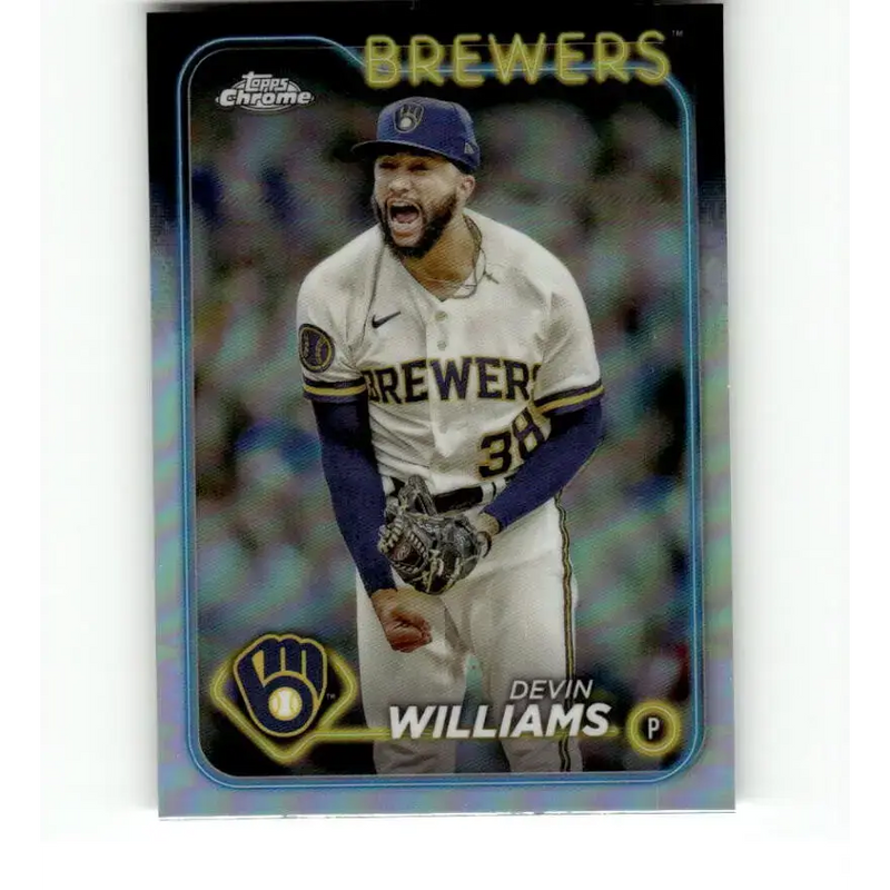 2024 Topps Chrome Refractor #103 Devin Williams NM-MT Milwaukee Brewers Baseball Card - Baseball Card Single