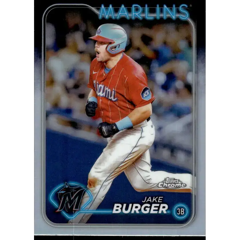 2024 Topps Chrome Refractor #108 Jake Burger NM-MT Miami Marlins Baseball Card - Baseball Card Single