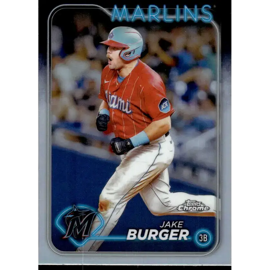 2024 Topps Chrome Refractor #108 Jake Burger NM-MT Miami Marlins Baseball Card - Baseball Card Single
