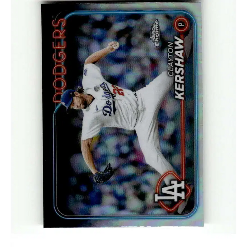 2024 Topps Chrome Refractor #110 Clayton Kershaw NM-MT Los Angeles Dodgers Baseball Card - Baseball Card Single